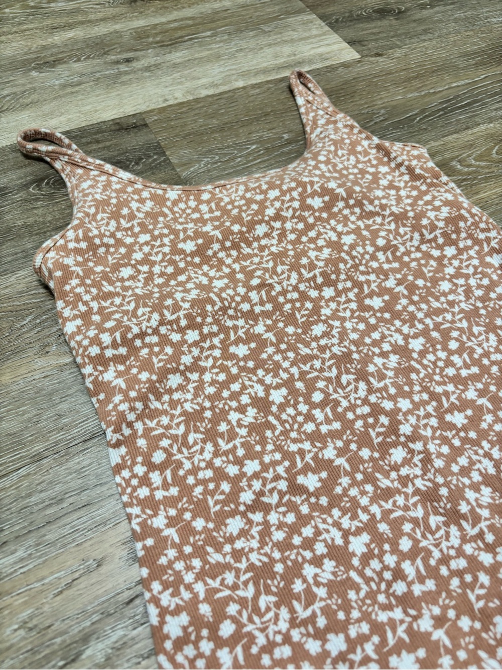 Old Navy Rust Floral Ribbed Dress - Picture 3 of 3